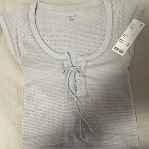 Urban Outfitters Light Gray Textured Blouse